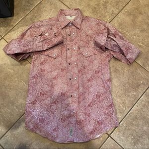 Pearl snap Rafter C cowboy collection premium shirt collared red pro flex 45